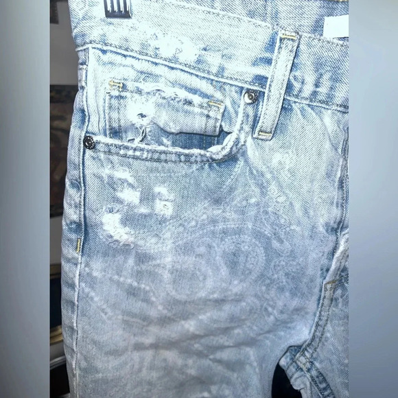 Jonathan Simkhai Paisley Print Distressed Jeans size 26 - Picture 3 of 7